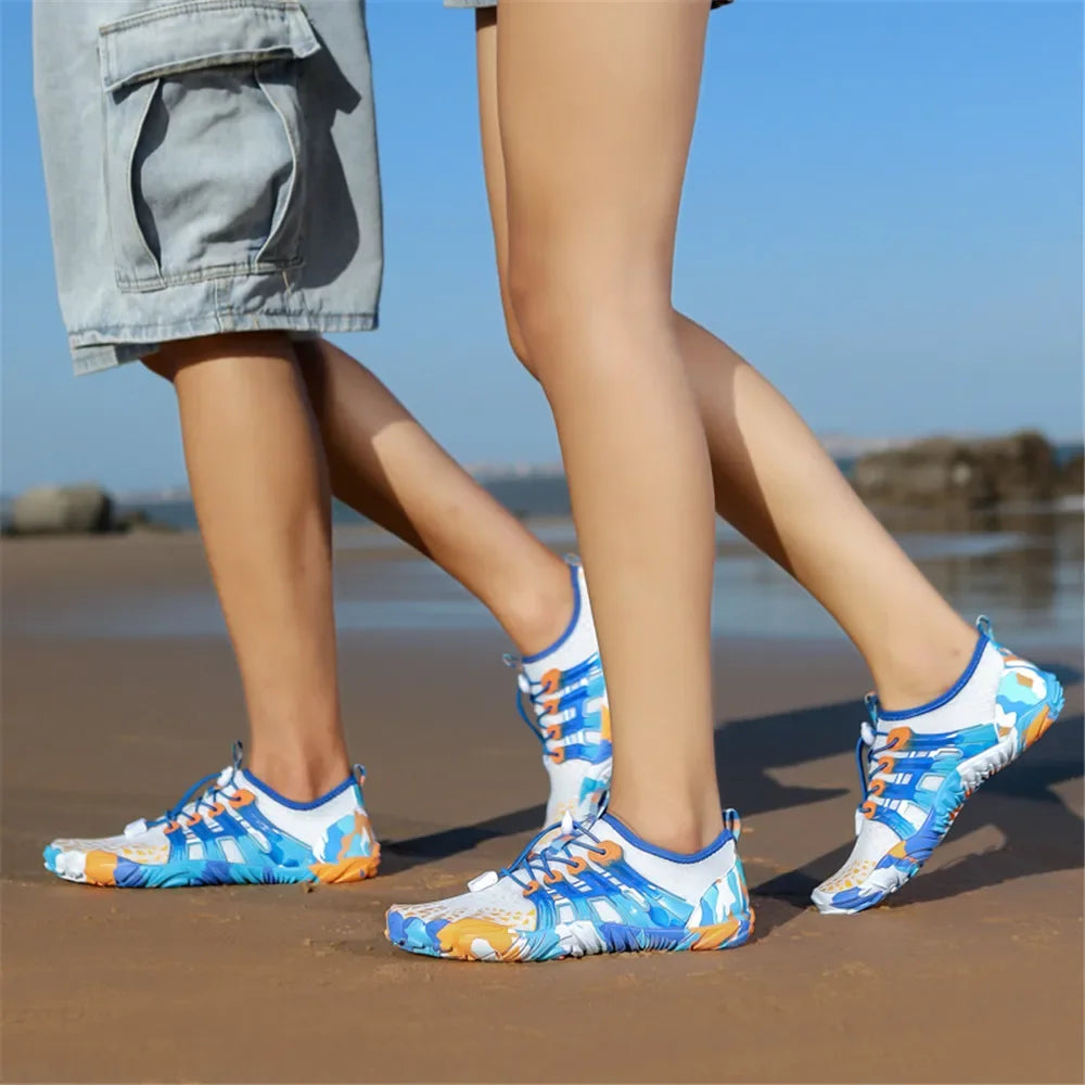 Men Women Water shoes Upstream Wading Swimming Barefoot Five Fingers Aqua Shoes Colorful Beach Seaside Light Unisex Sneakers New