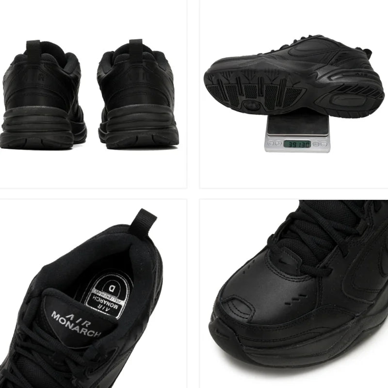Nike Men's Air Monarch IV Black Triple Black Dad Shoes Running Sneakers 415445-001