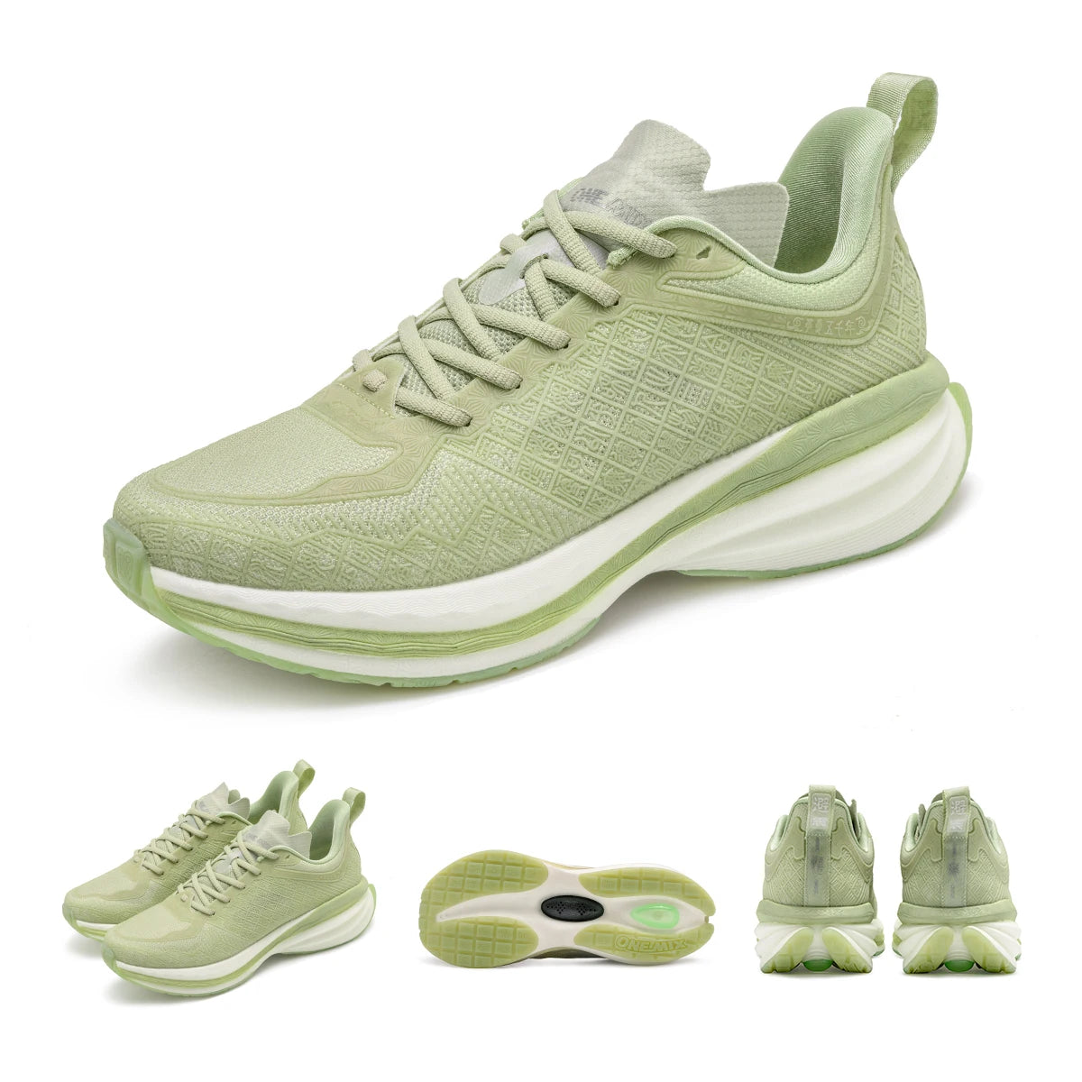 ONEMIX Chinese Sports Shoes New Shock-absorbent Men Running Shoes Non-slip Breathable Lightweight Outdoor Women Sneaker