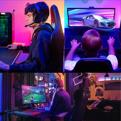 Ergonomic Gaming Chair Racing Chef Armchair Height Adjustable Office Chair Computer Chair with Armrests Headrests Up to 150KG