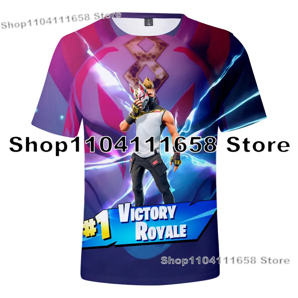 T-shirt Banana Peely para mulher, criança e homem, inspirado em F-Fortnite — T-shirt 3D estampada Battle Royale, top de verão, presente de aniversário