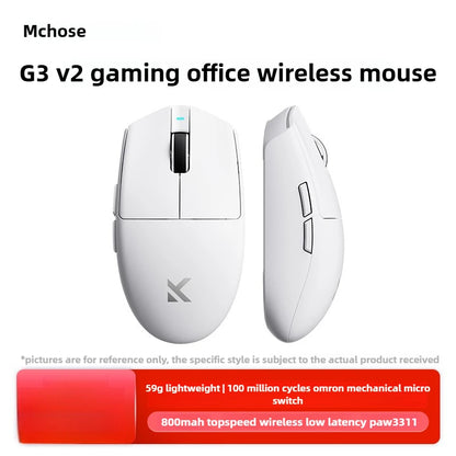 Rato Sem Fios MCHOSE G3 V2 PRO Bluetooth Tri-Mode Ergonómico e Leve para Portátil, Escritório, Gaming e Acessórios de Computador