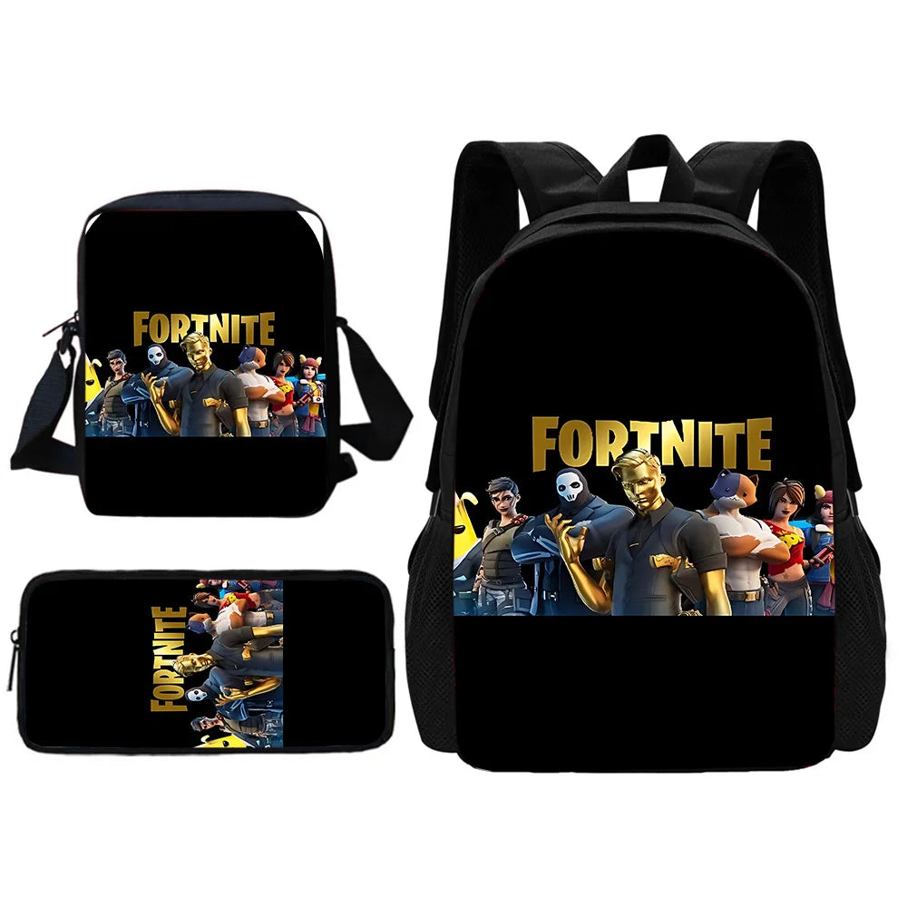 Hot Game Shooting Fortnites Child School Backpack With Shoulder Bag Pencil Bags School Bags for Boys Girls Best Gift