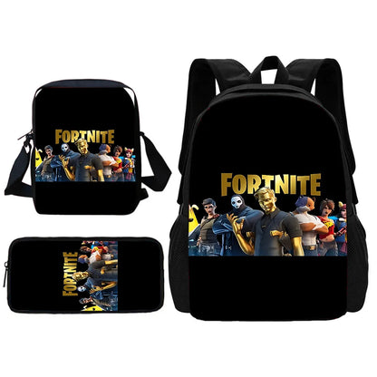 Hot Game Shooting Fortnites Child School Backpack With Shoulder Bag Pencil Bags School Bags for Boys Girls Best Gift
