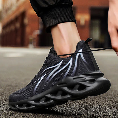 Baskets imprimées « Flame » pour homme, chaussures de sport Flying Weave, chaussures de course confortables, chaussures de sport pour homme pour l'extérieur