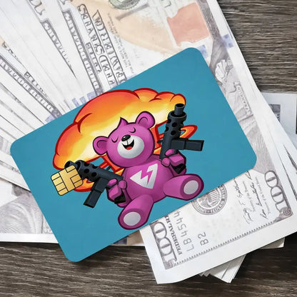 Autocolantes de cartões de jogo Fortnite Cuddle Team Leader para cartões bancários, película protetora impermeável, presente surpresa