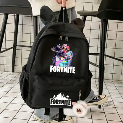 New Fortnite Cartoon Backpack Boy Girl Casual Schoolbag Large Capacity Student Bag Rabbit Ears Travel Backpack Stationery Gift