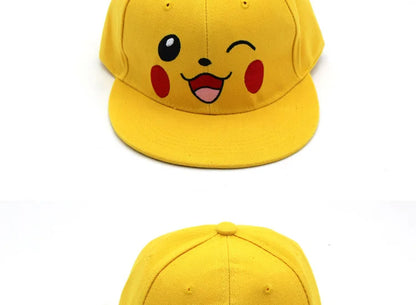 Cartoon Pikachu Cosplay Baseball Hat with Ears Cute Pokemon Baseball Cap for Adults Kids Costume Party Gift
