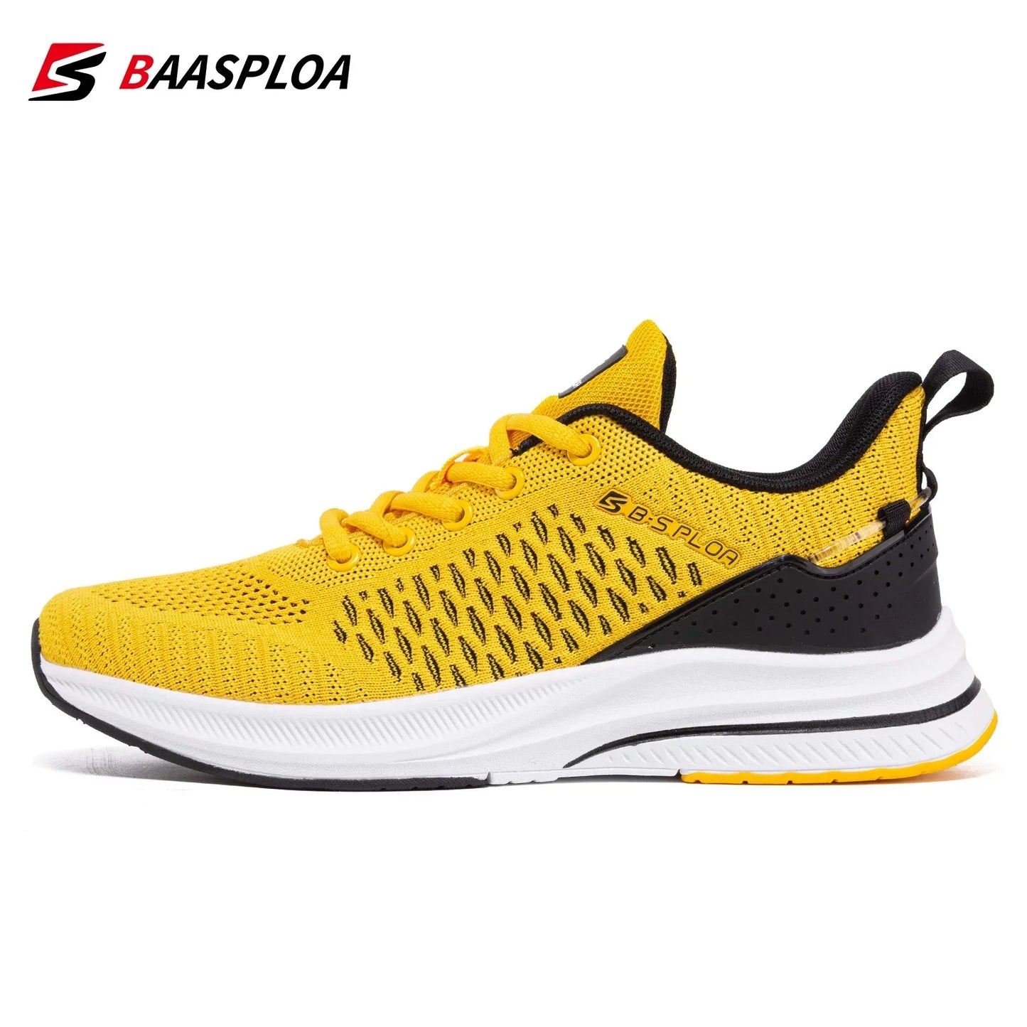 Baasploa Men Running Shoes New Breathable Mesh Sport Sneakers Plus Size 41-48 Male Classic Casual shoes Non-slip Outdoor Comfort