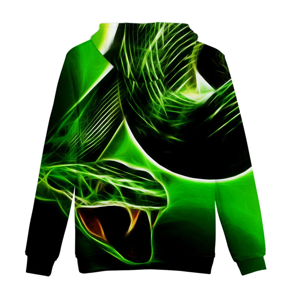 Classic Dolphins tigers wolves galloping horses animal 3D Print Hoodies Long Sleeve Sweatshirts Adult/Child Casual Pullovers