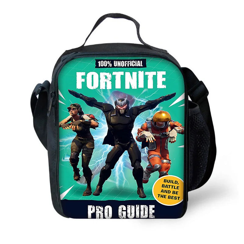 Child Insulated Large Capacity Bag for Boy Girl Student Hot Game Outdoor Picnic Resuable Thermal Cooler Lunch Box F-FortniteS