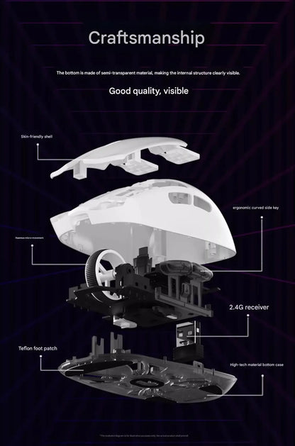 Aigo GM80 PLUS PRO Wireless Gaming Mouse, Bluetooth PAW3395/PAW3311 Lightweight Three-Mode Gaming Mouse with 1000Hz Polling Rate