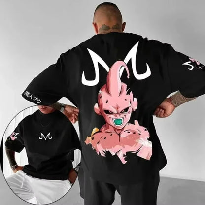 Summer 2026 Dragon Ball oversized T-shirt with power cord, Little Goku, artistic print, neutral casual Y2K