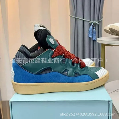Comfortabele skateschoenen met hoge hak en dikke zool, casual sportieve dad bag-schoenen, Vietnamese en Cambodjaanse nieuwe stijl, slip-on met knoopsluiting