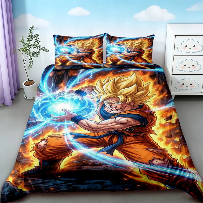 Duvet Cover Dragon Ball Bedding Set Anime Goku Comforter Bedclothes Single Twin Full Queen Size Kids Adult Boys Gift comfortable