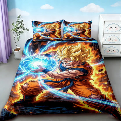 Duvet Cover Dragon Ball Bedding Set Anime Goku Comforter Bedclothes Single Twin Full Queen Size Kids Adult Boys Gift comfortable