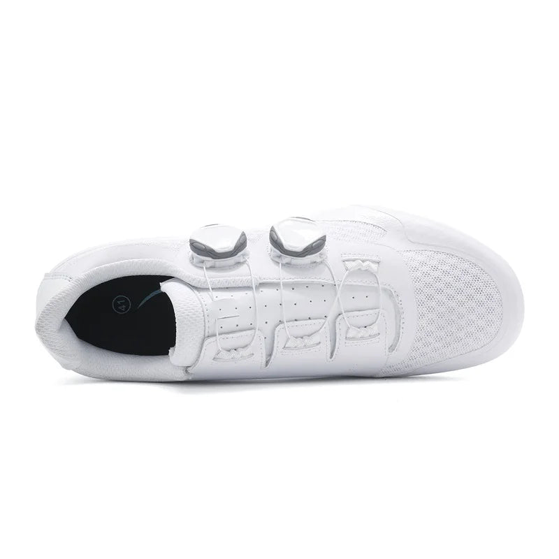 Speed Cycling Sneaker Men's Road Cycling Shoes Cleat Shoes Spd Shoes Cycling Flat Pedal Shoes Man Bike Outdoor Footwear White