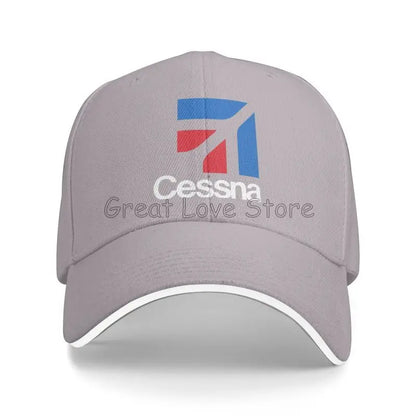 Custom Cessna Logo Print Sandwich Baseball Cap Retro Men Hip Hop Bucket Hats Summer Outdoor Sun Protection Snapback Cap Golf Hat