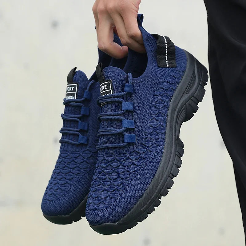 Baskets de plein air pour homme, jaune vif, en maille respirante, chaussures de sport amortissantes, chaussures d'aventure élégantes et tendance