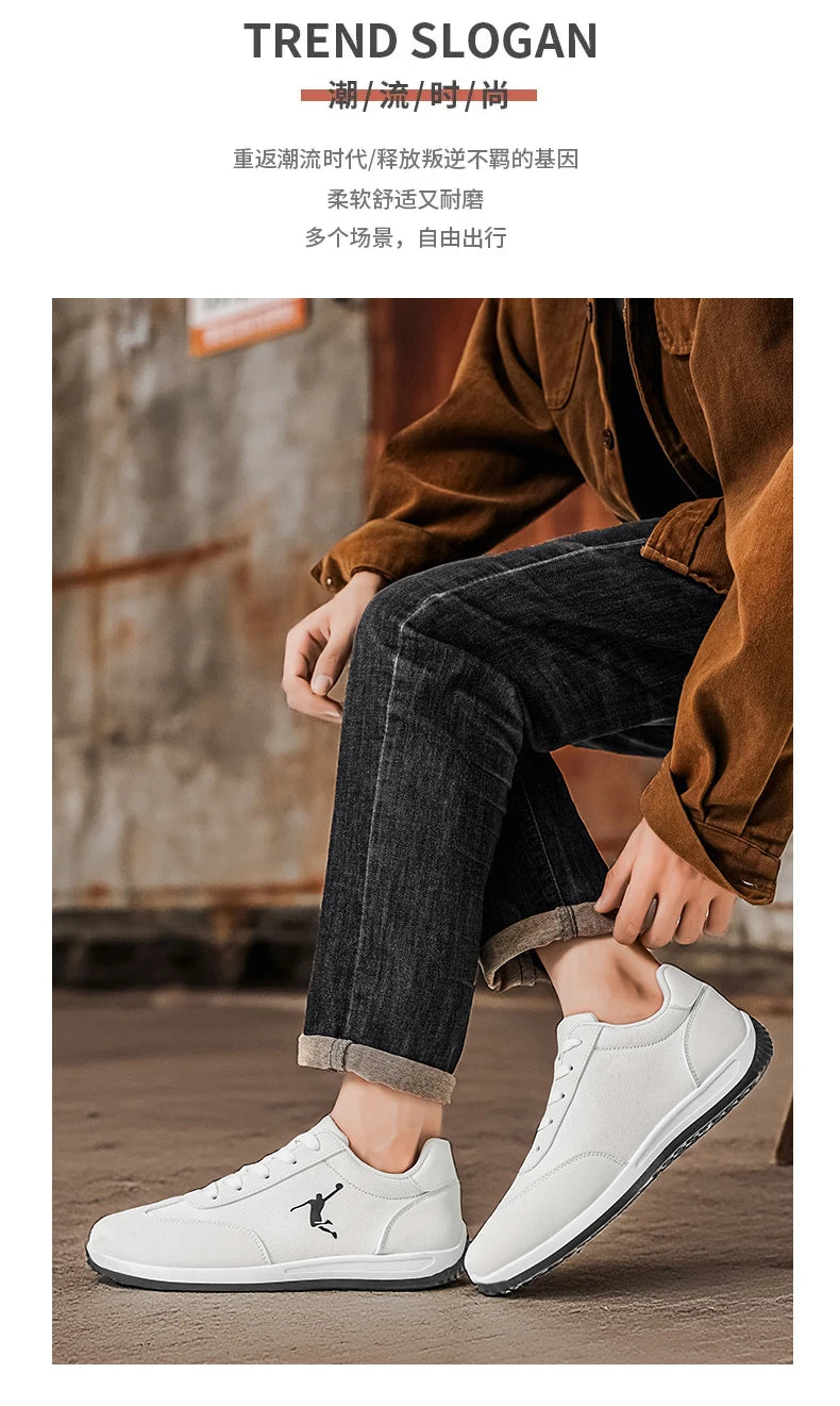 Men's Shoes, Spring and Autumn Trendy Shoes, New Cross-Border Models, White, Black, Red Sneakers, Soft-Soled Breathable Men's Low-Top Versatile Casual Shoes