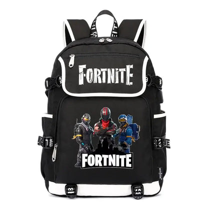 Fortnites Large Capacity Backpack Casual Shoulder Bag with USB Port Unisex Anime Students Schoolbag New Stylish Stationery Gift