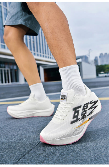 Running Shoe Men Sports Carbon Board Speciality Breathable Lightweight Women's Comfortable Athletic Nonskid Sneakers﻿ Marathon