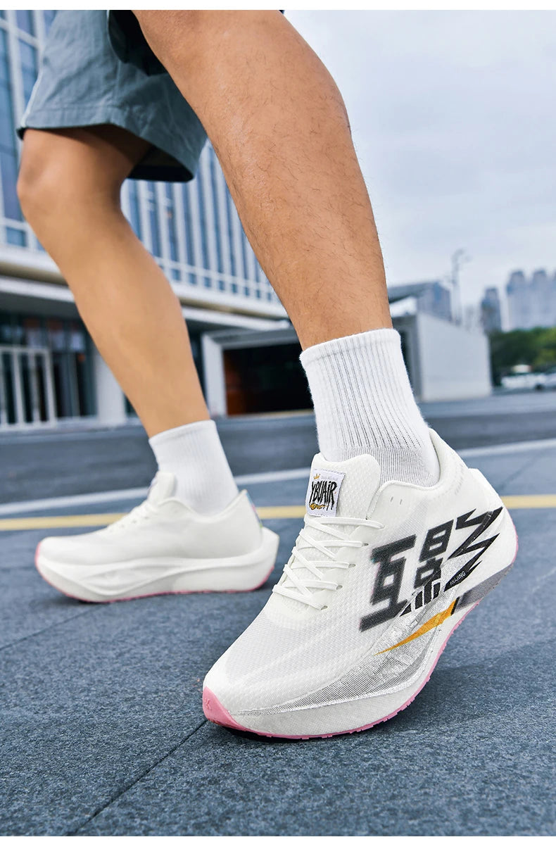 Men's Sports Carbon Board Specialty Breathable Lightweight Women's Comfortable Athletic Non-Skid Sneakers Marathon Running Shoe