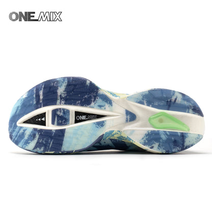 ONEMIX New Nylon Carbon Board Marathon Running Racing Shoes Shock-relief Professional Stable Support Ultra-light Rebound Sneaker