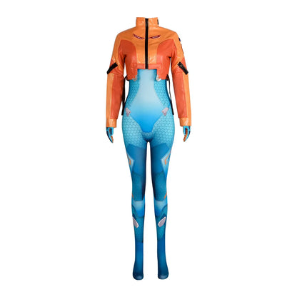 Conjunto completo de cosplay de Juno de Overwatch 2 com peruca e fato, roupa de heroína de suporte para Halloween e Carnaval, Juno Teo Minh, mulher e raparigas