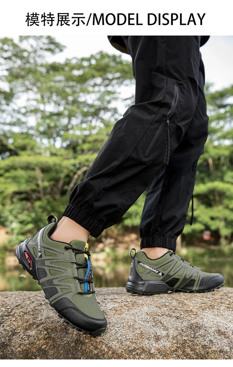 Men's Hiking Shoes Waterproof Non-slip All-terrain Outdoor Sports Shoes Hiking Camping Tactical Training Shoes Bicycle Shoes