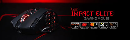 Mouse da gaming Redragon M913 16000 DPI cablato e wireless 2.4Ghz RGB ottico, 16 pulsanti programmabili, mouse nero/bianco