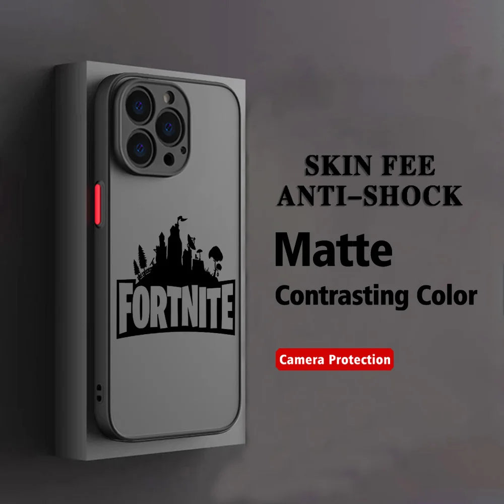 Capa para Telemóvel Hot Game F-Fortnites para Xiaomi Redmi Note 14 13 12 12S 11 11S 10 10S 9T 9S 8 7 Pro Plus 4G 5G, Tampa Traseira Transparente Mate