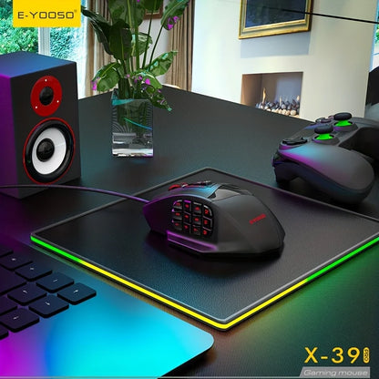 E-YOOSO X-39PRO Wired Gaming Mouse with Side Keys, Newly Upgraded Sensor SG8960, Ergonomic Mouse, Esports Mouse, Optical Mouse