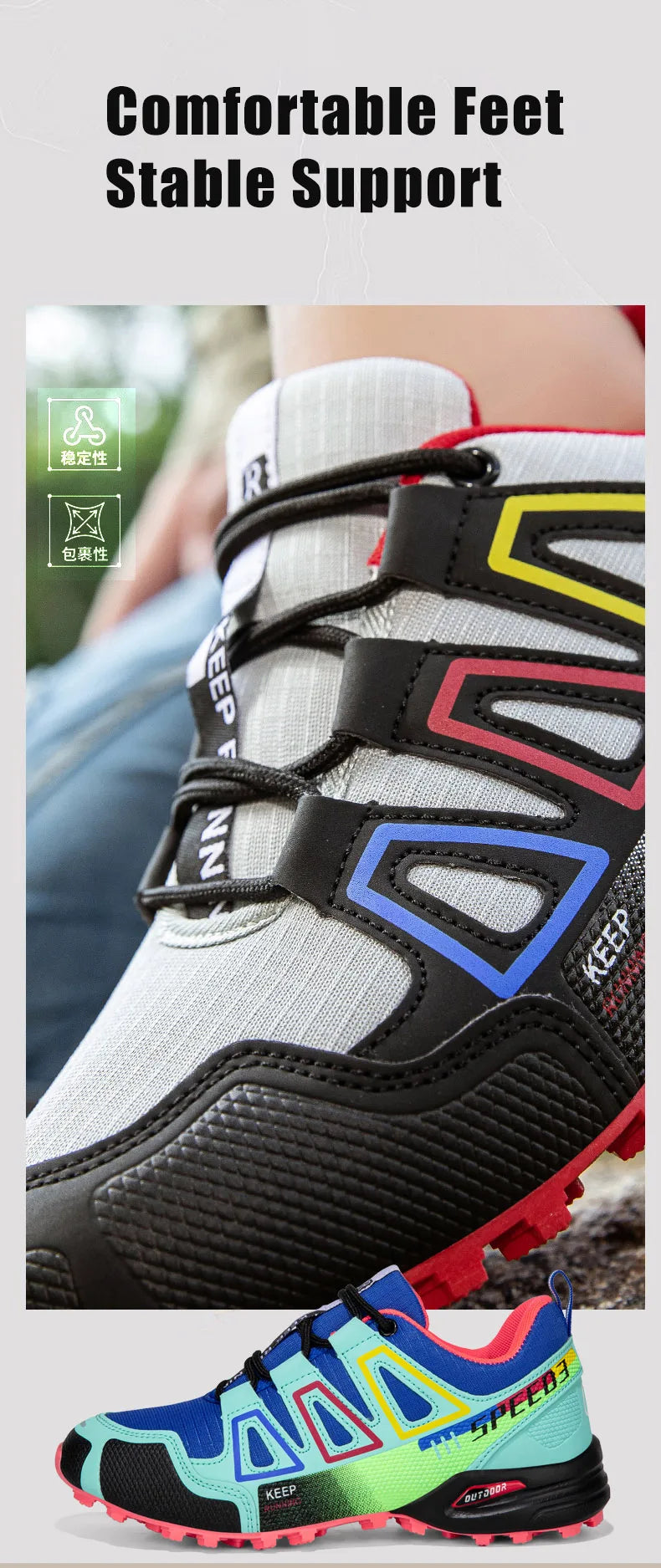 Men's Hiking Shoes Outdoor Sports Shoes Lace-up Hiking Shoes Women's Hiking Sports Shoes Non-slip Hunting Tactical Sports Shoes