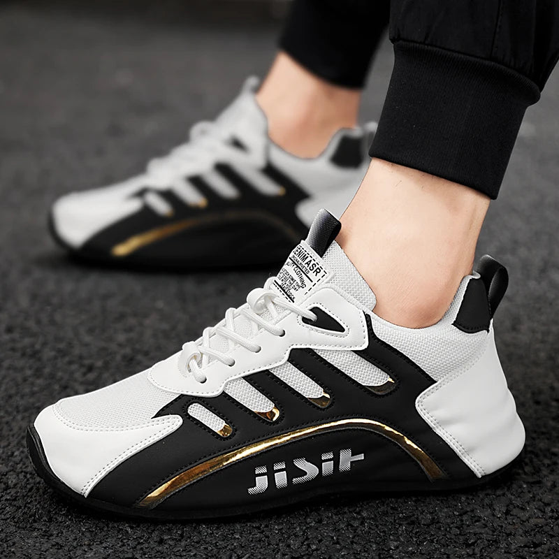 Breathable and comfortable men's sports shoes, with an inner height increase and a low top strap, suitable for outdoor sports an