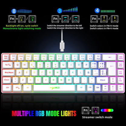 Hot Sale! 69-Key RGB Backlit Wired Gaming Keyboard, 68% Compact Design, A Must-Have Gadget for Office Workers and Gamers