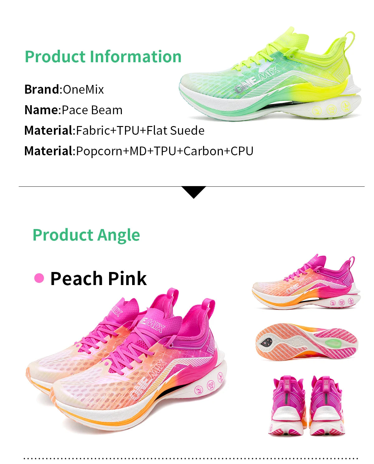 ONEMIX Carbon Plate Marathon Running Racing Shoes Professional Stable Support Shock-relief Ultra-light Rebound Sneakers