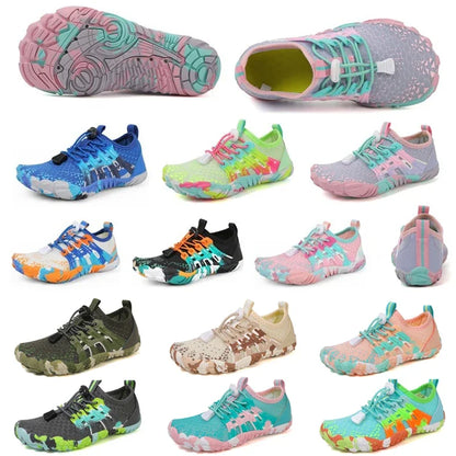 Men Women Water shoes Upstream Wading Swimming Barefoot Five Fingers Aqua Shoes Colorful Beach Seaside Light Unisex Sneakers New