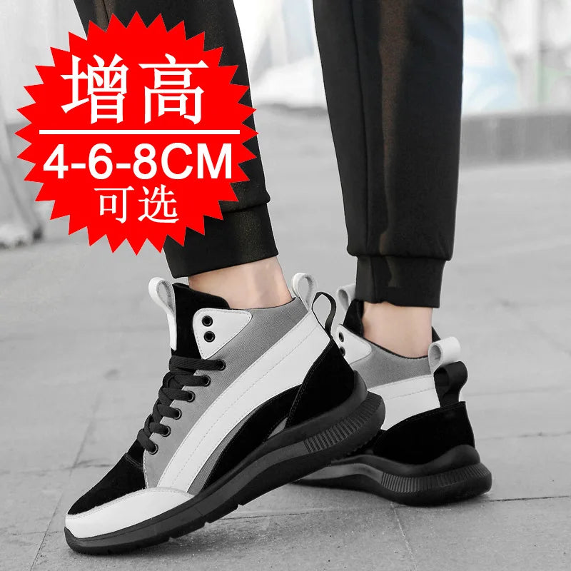 High-top Heightening Shoes Elevator Shoe Height Increase Footwear Men Height Increase Insole 6CM 8CM 10CM Sneakers Shoes