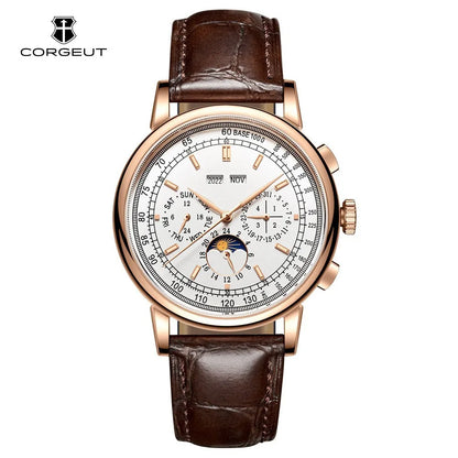 Custom Logo Diy Automatic Mechanical Watches For Man Business Multification Date Day Month Year 316L Mechanical Men's Watches