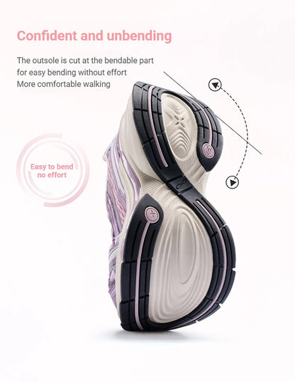 Sapatilhas Xtep Basque 3 para Mulher, Leves, Resistentes ao Desgaste, Modernas, Duráveis, com Sola Grossa, Casuais e Desportivas, 874218320006