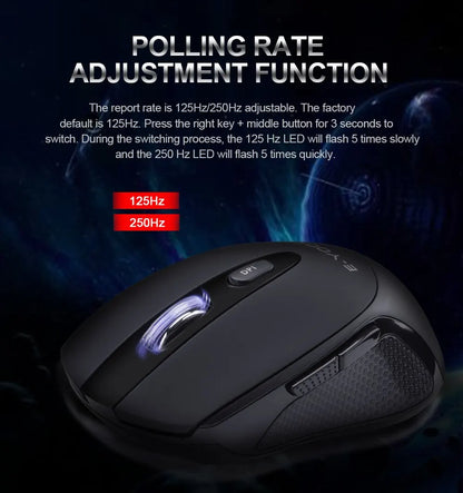 E-YOOSO E-1020 Wireless Gaming Mouse 2400 DPI Silent Click Ergonomic USB Mouse for Laptop PC Computer, 2.4G Wireless Optical Mouse