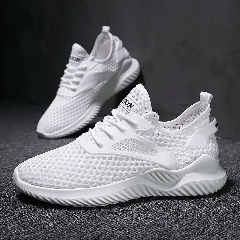 Breathable Mesh Running Shoes Men's Low Cut Slip-On Sports Sneakers Flat Heel Lightweight Comfortable Unisex Trainers