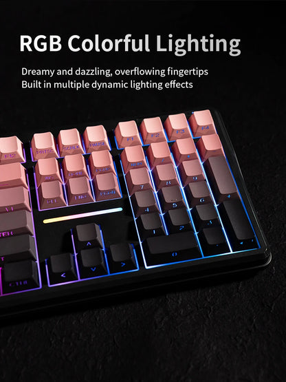 V108 Pro Bluetooth Keyboard Office Low Noise 2.4G Wired & Wireless Full Layout with RGB Backlit Membrane