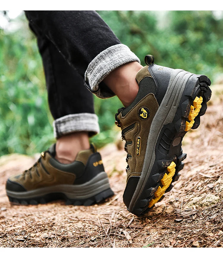 Winter Casual Shoes Men Leather Comfortable Walking Shoes Autumn Classic Outdoor Sneakers Women High Top Hiking Sneakers Lace Up