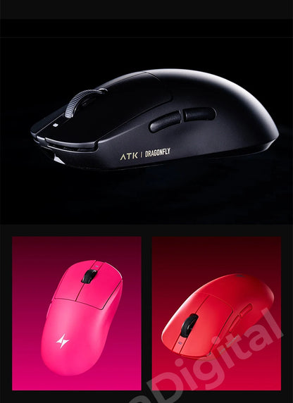 ATK Dragonfly A9 Ultimate bezdrôtová herná myš A9 Air PAW3950 ultraľahká ergonomická e-športová myš pre hráčov FPS CSGO A9 Ultra