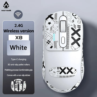 Mouse da gaming wireless Warvank X8 500 mAh ricaricabile TYPE-C, mouse da ufficio adatto a laptop e computer desktop