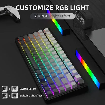 ATTACK SHARK X85/X85Pro Wireless Mechanical Keyboard 75% 82 Keys Tri-Mode Bluetooth Wird RGB Hot Swap Gasket Knob Large battery