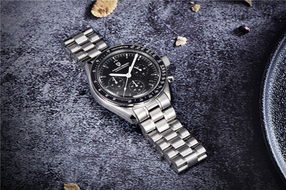PAGANI DESIGN 2026 New Meteorite pattern dial Luxury Quartz Watch For Men Speed Sport Chronograph AR Sapphire crystal Wristwatch