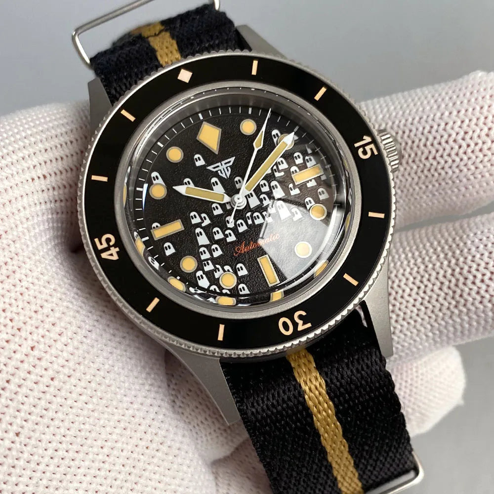 Super luminous Tandorio 50-Fathoms 40mm Sapphire Glass 200m Waterproof Ghost Pattern Miyota 8215 Automatic Movement Men Watch